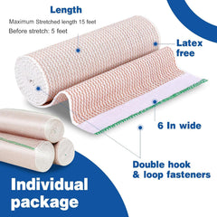 AZEN bandage wrap for ankles provides secure fit with hook-and-loop closure.