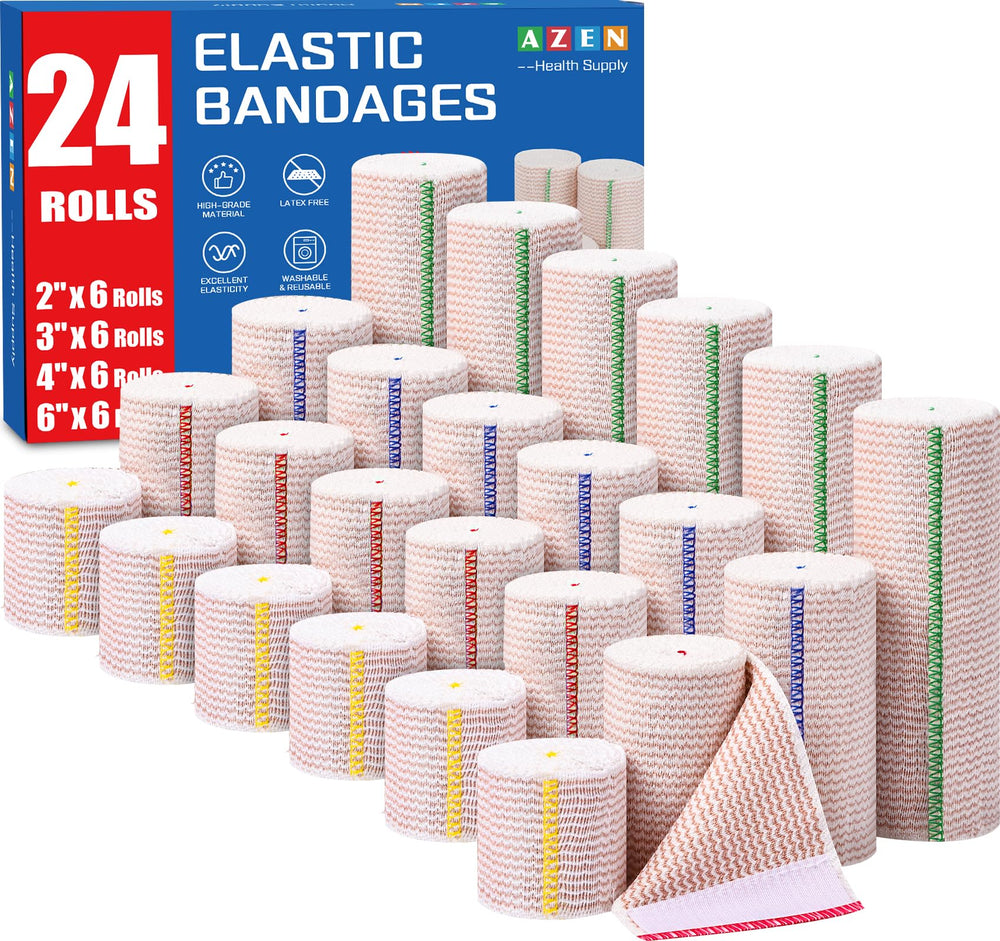 AZEN Premium 2x2-inch elastic bandage wrap for gentle, skin-friendly support