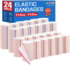 AZEN Premium 24-pack elastic bandage wrap 3inch for versatile leg coverage