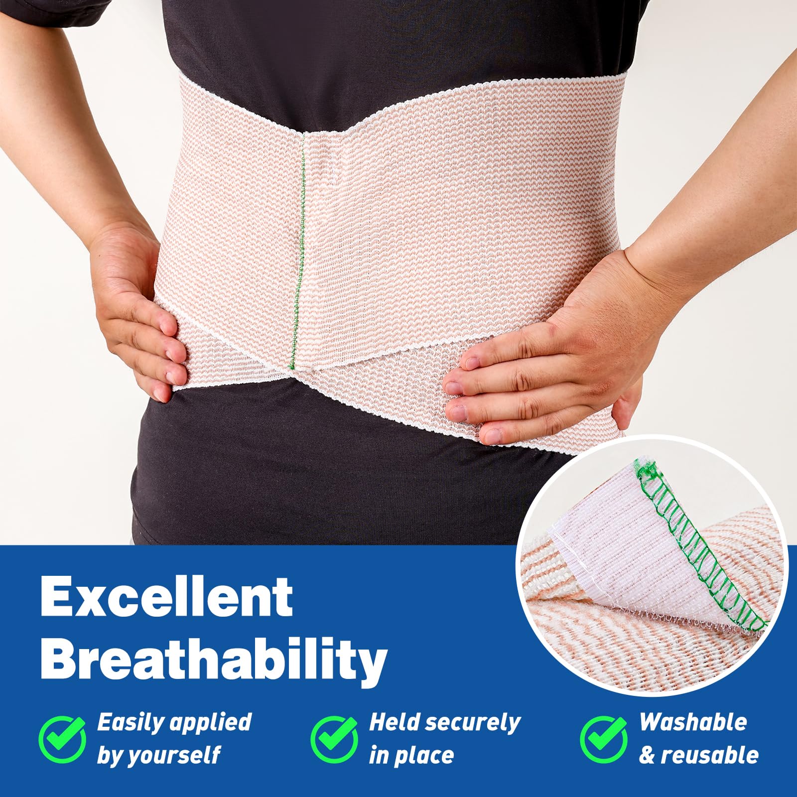 Leg and knee use visualization for effective coverage with AZEN wrap