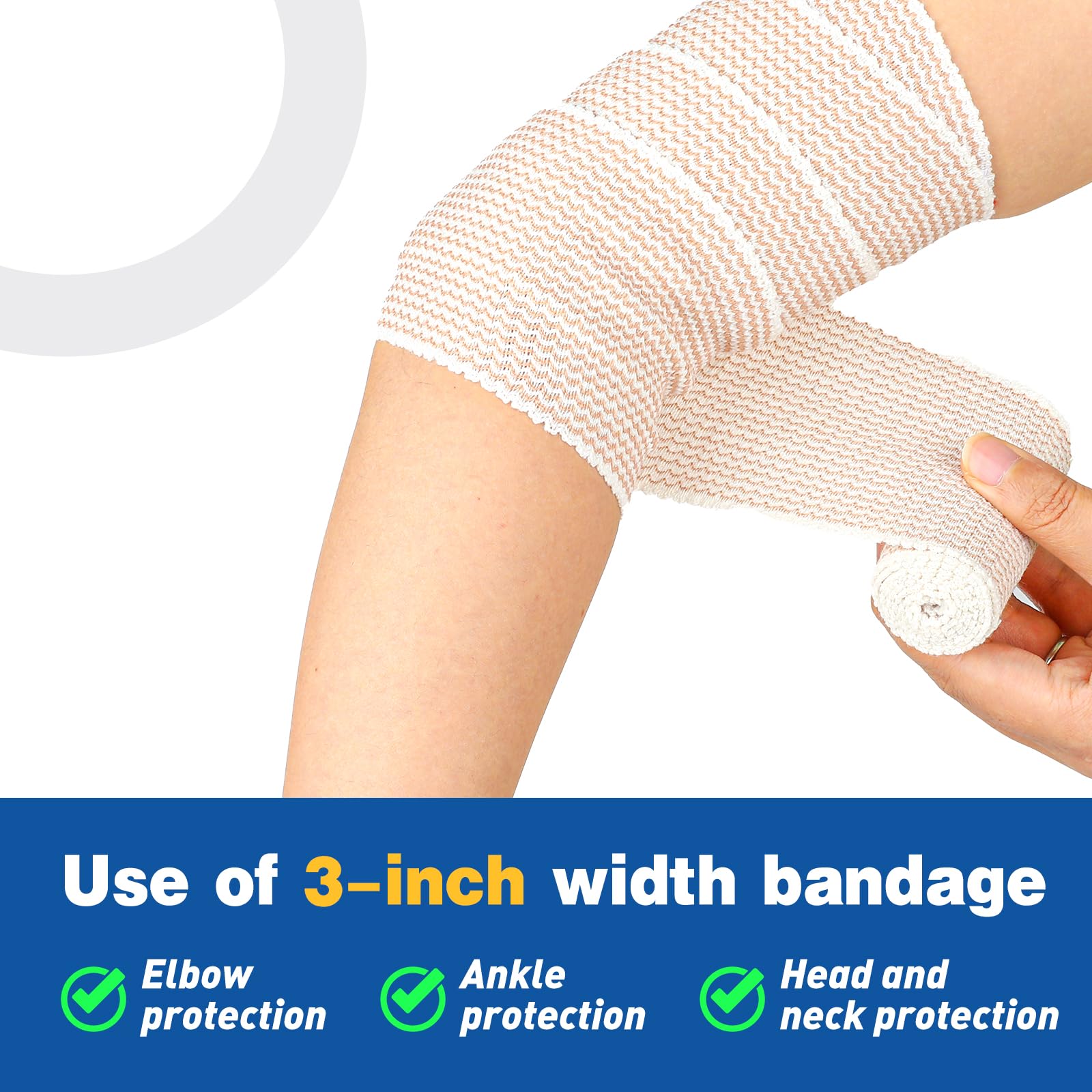 AZEN bandage wrap with hook-and-loop ends for quick, secure fastening
