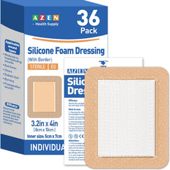 AZEN silicone foam dressing on wound provides protective coverage