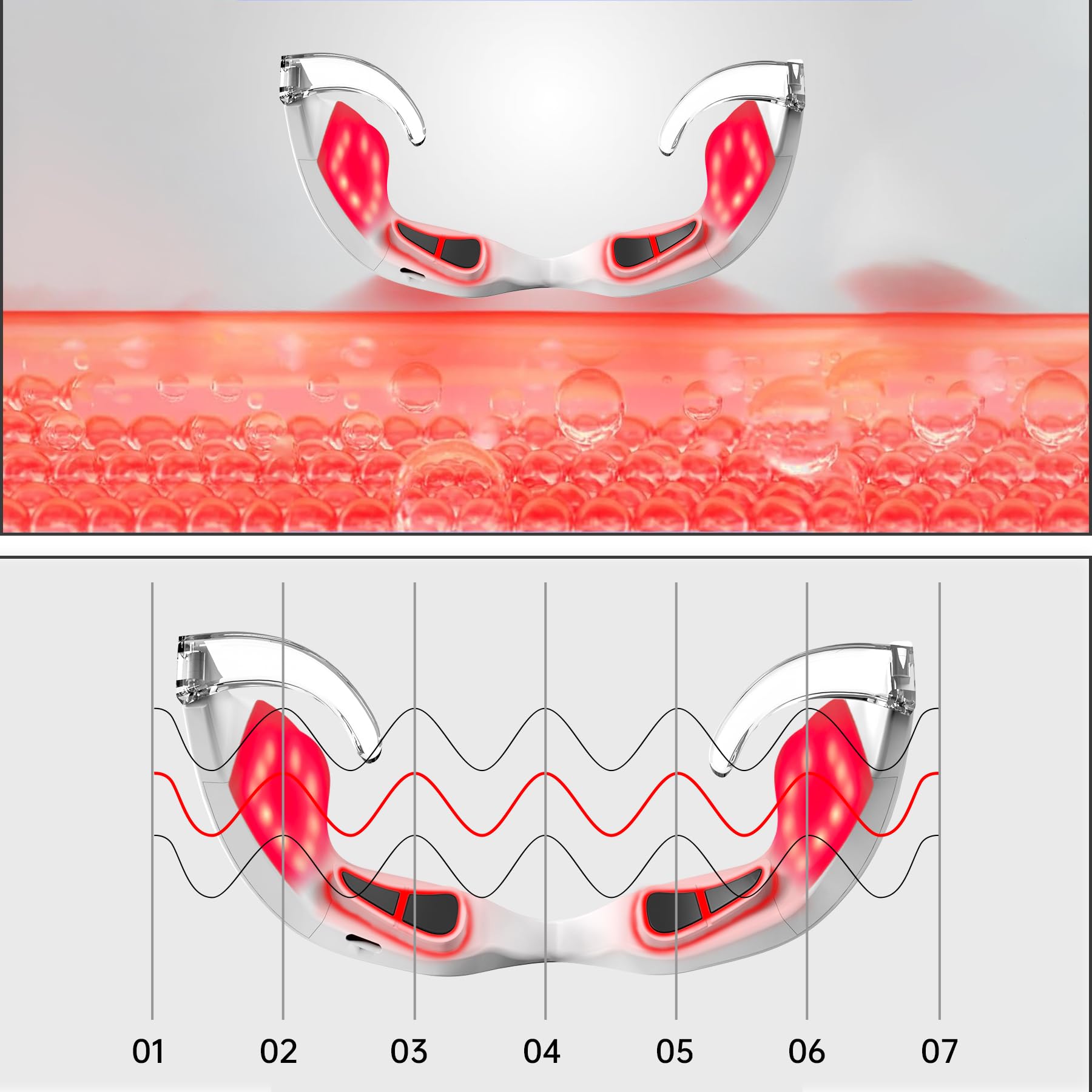 Azhien ergonomic 3D-fit eye massager contours to eye shape for targeted light