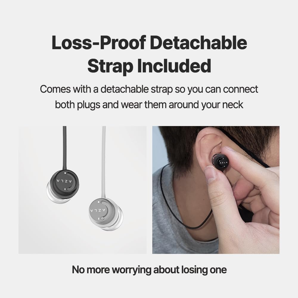 AZLA POM1000 II durable, reusable ear plugs packed for travel.