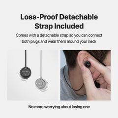 AZLA POM1000 II durable, reusable ear plugs packed for travel.