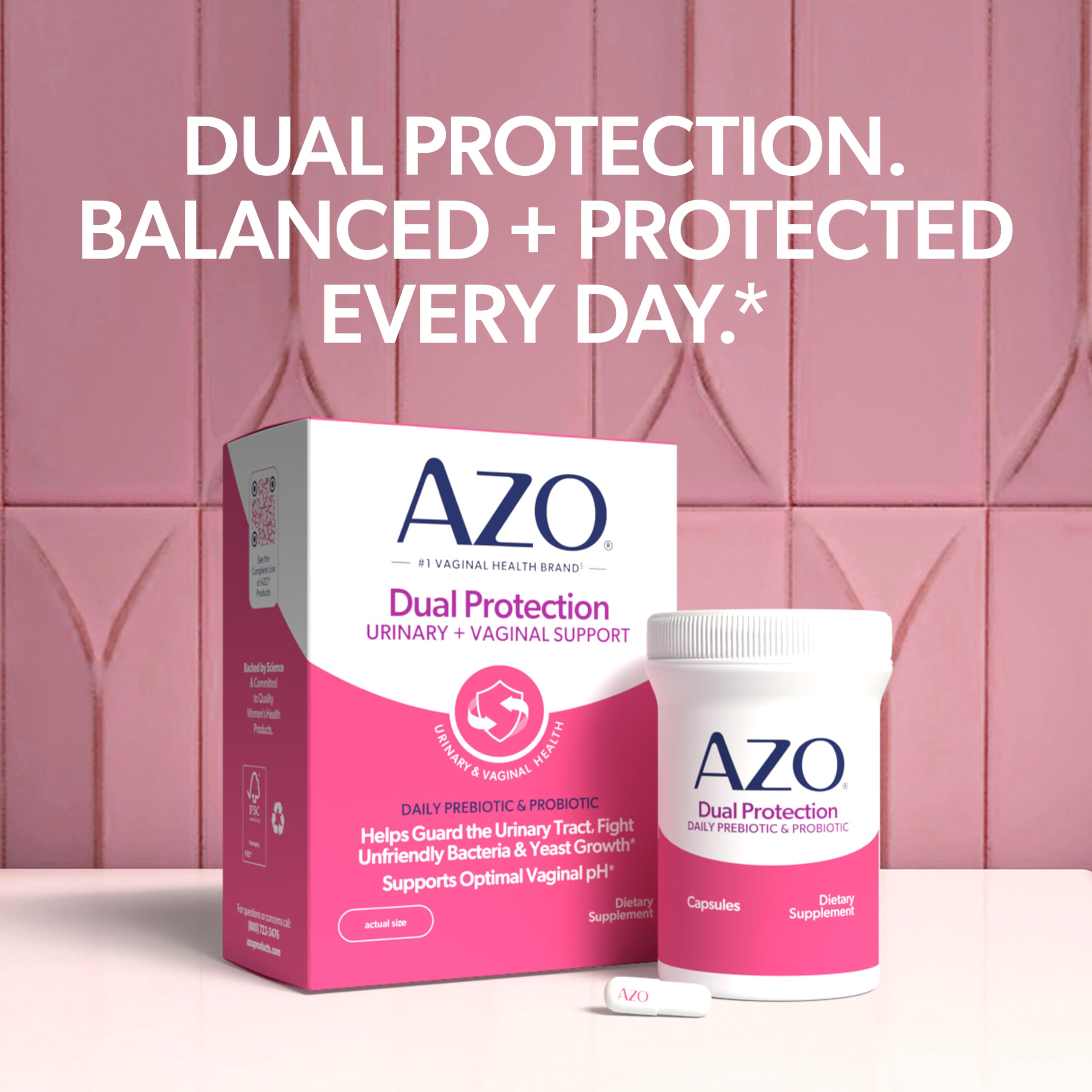 Easy to integrate AZO Dual Protection into a daily routine
