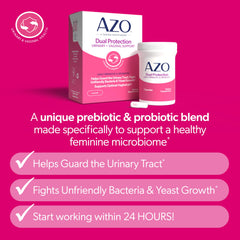 AZO Dual Protection ingredients label highlights Intelliflora and PreforPro