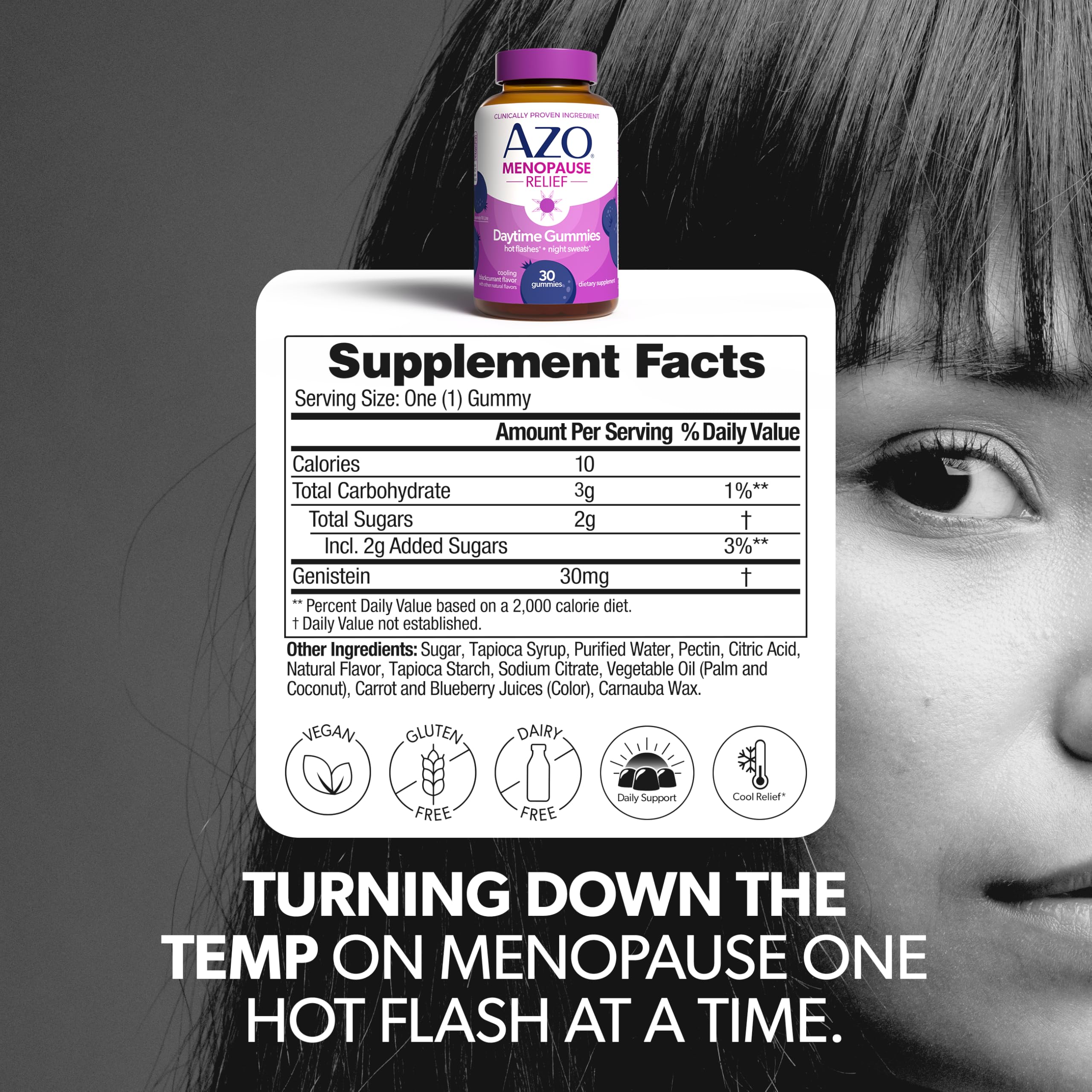 AZO Nighttime gummies bottle highlight bedtime relief and sleep support