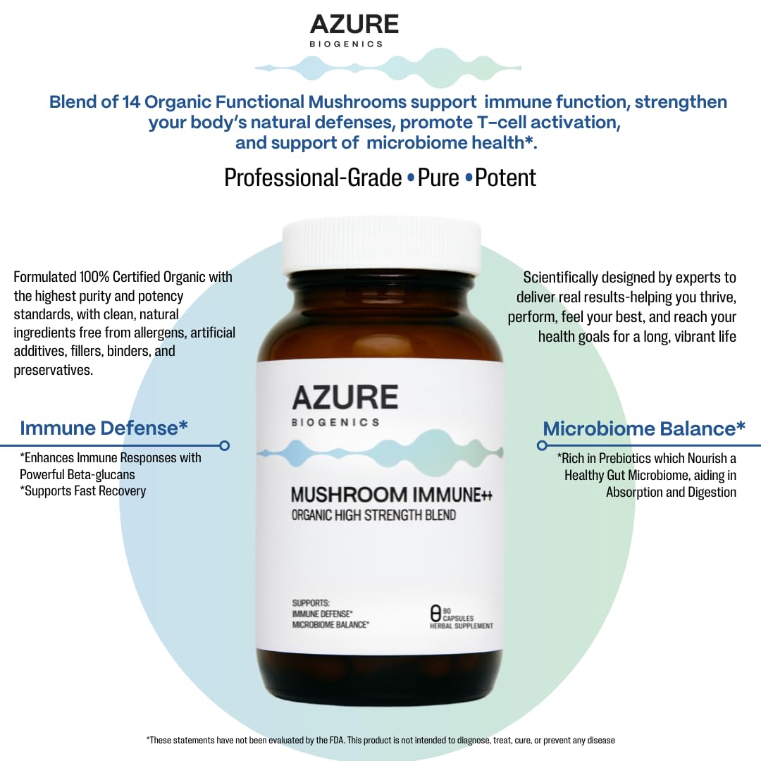 Azure Biogenics 14 Mighty capsules inside bottle for easy daily supplementation.