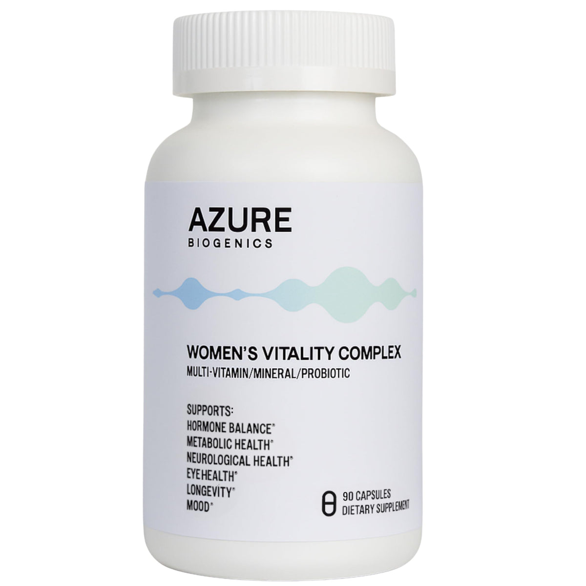 Azure Biogenics all-in-one women's multivitamin bottle for daily wellness