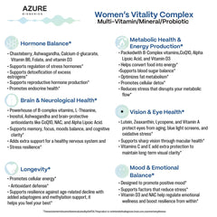 Azure Biogenics cranberry-probiotic blend capsules for digestive and urinary wellness