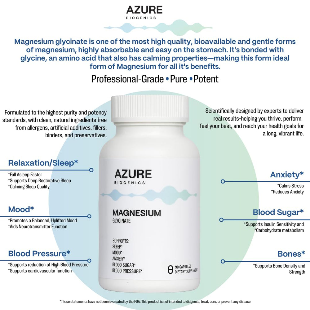 Close-up of Azure Biogenics capsules showing vegan gluten-free formula