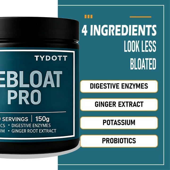 AZX TYDOTT Debloat Pro ingredient panel zoom highlights allergen-free promise