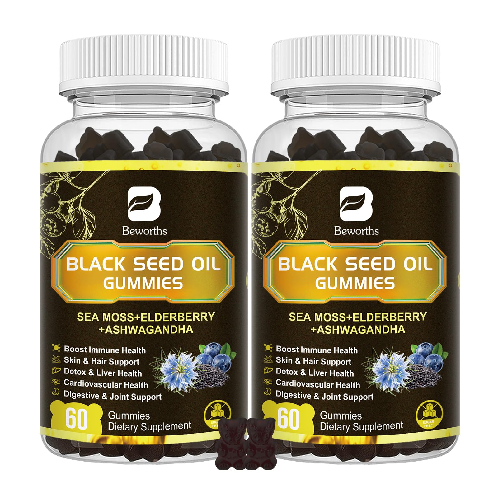 B BEWORTHS 2-pack gummies for daily immunity and joint support.