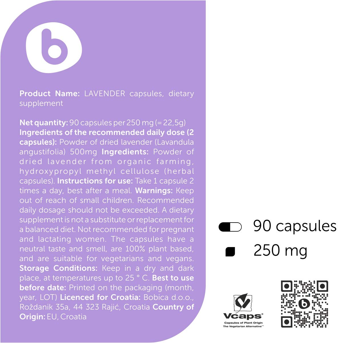 b bottle with water: take one capsule twice daily for consistency.