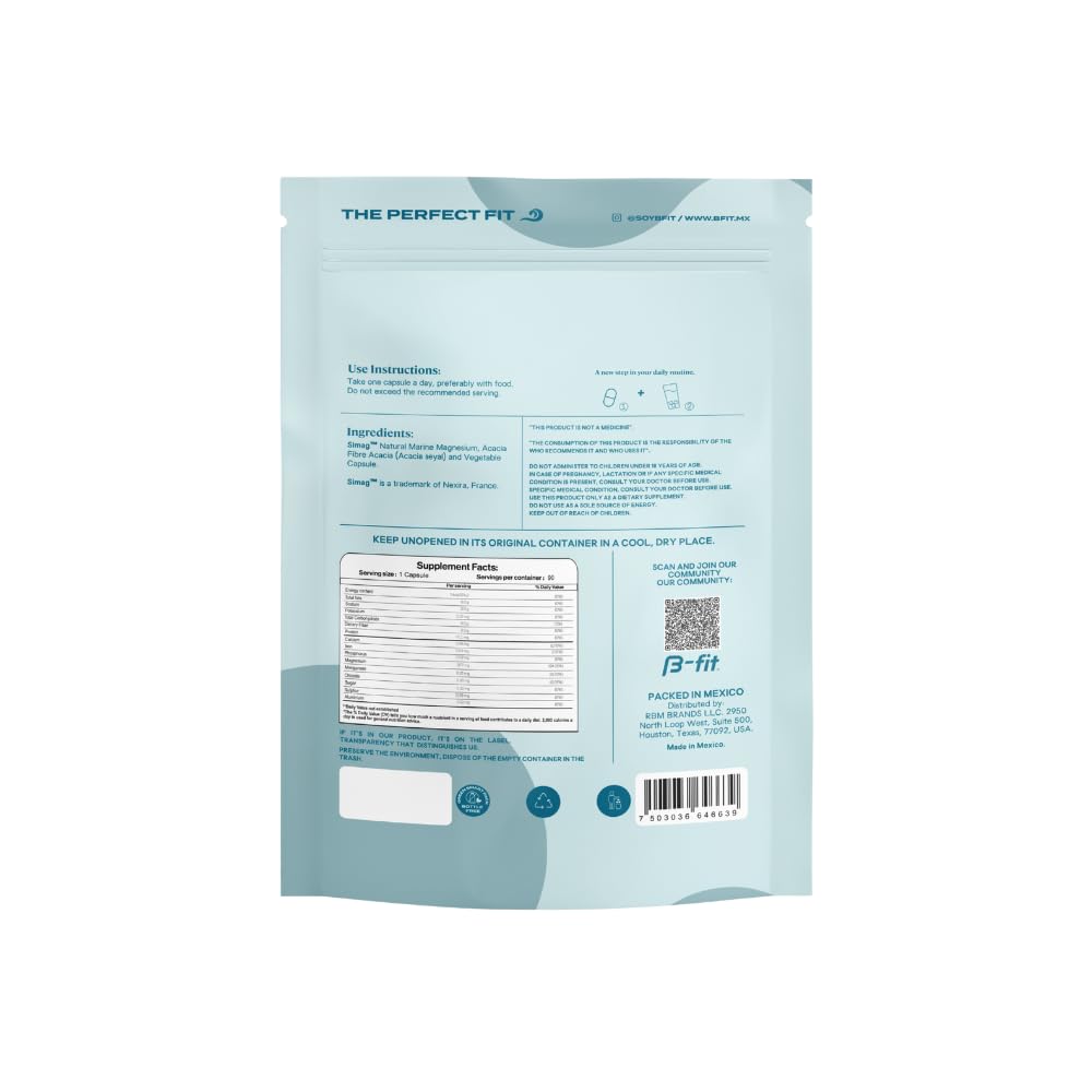 B-FIT B Marine Magnesium capsules closeup showing uniform capsules for consistent dosing.