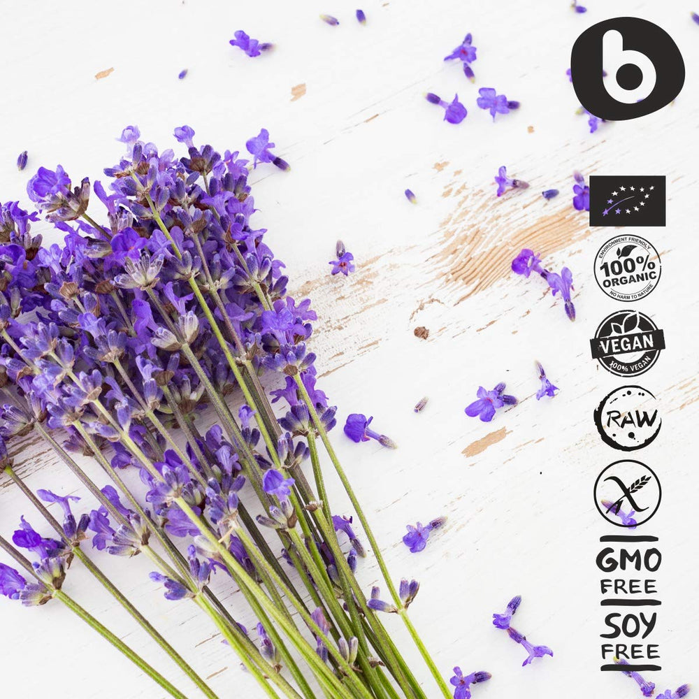 b lavender capsules packaging box: premium presentation for daily use.