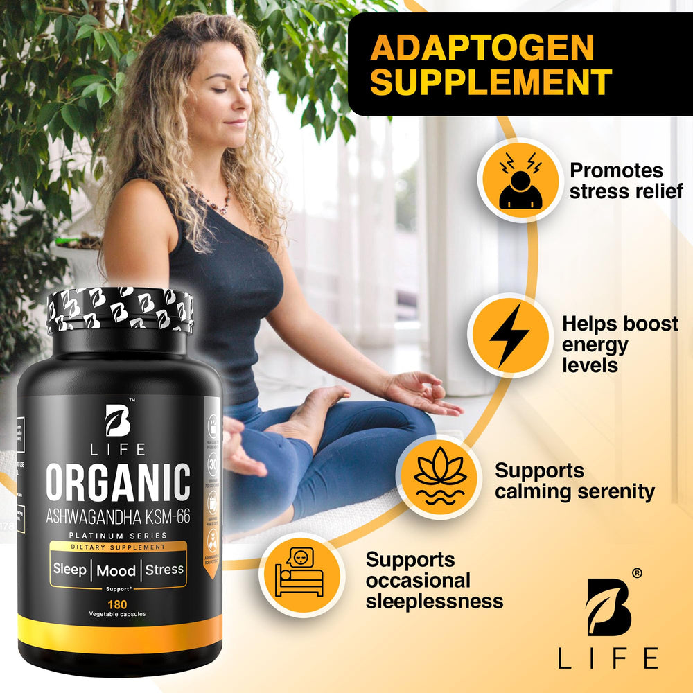 B Life Ashwagandha evokes calm mood for daily wellness.