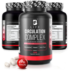 B Life Circulation Complex bottle front with 180 capsules for daily circulation support.