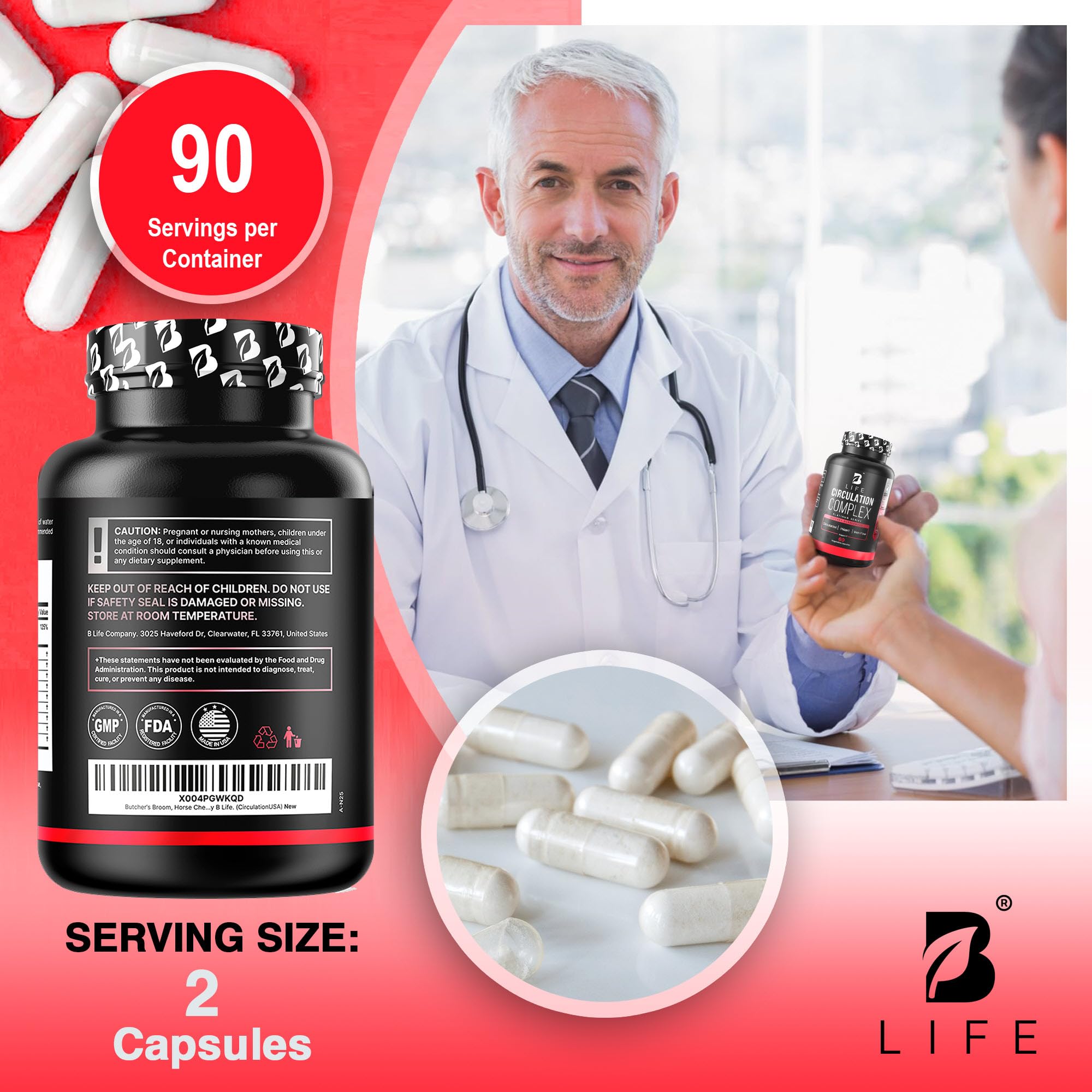 B Life Circulation Complex on store shelf with health-conscious lifestyle context.