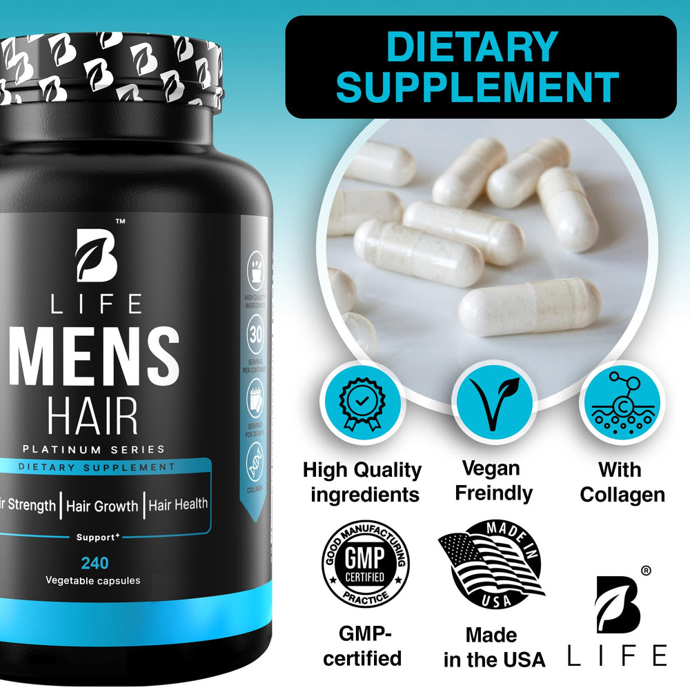B Life Company capsules in hand ready for daily intake