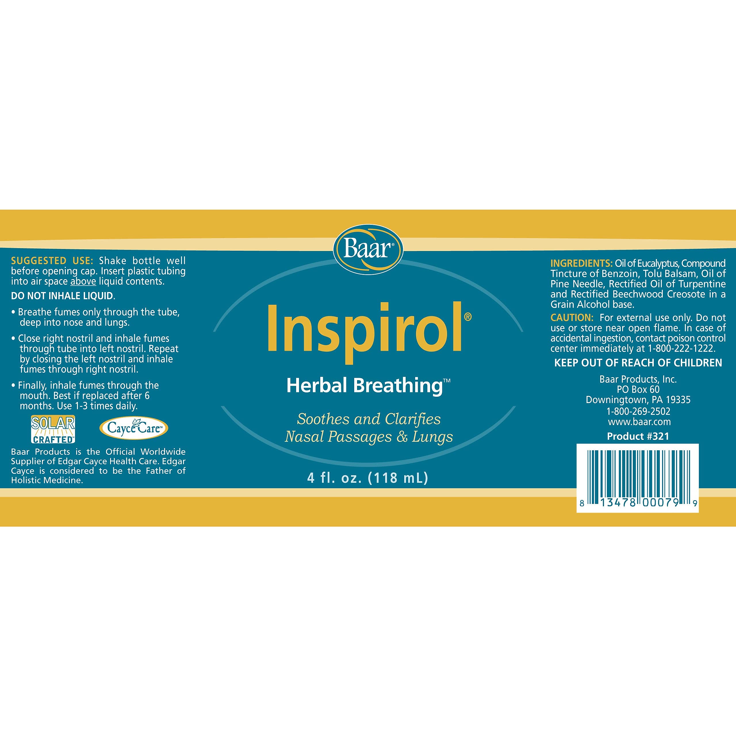 Baar Inspirol Herbal Breathing packaging and insert