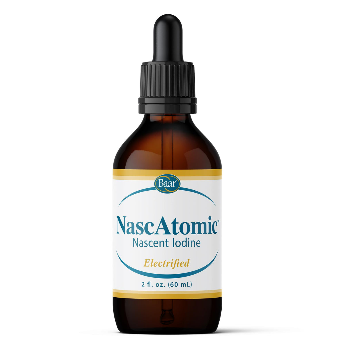 Baar NascAtomic bottle with dropper viewed for easy dosing and immune support