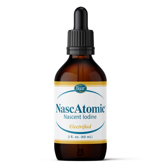 Baar NascAtomic bottle with dropper viewed for easy dosing and immune support
