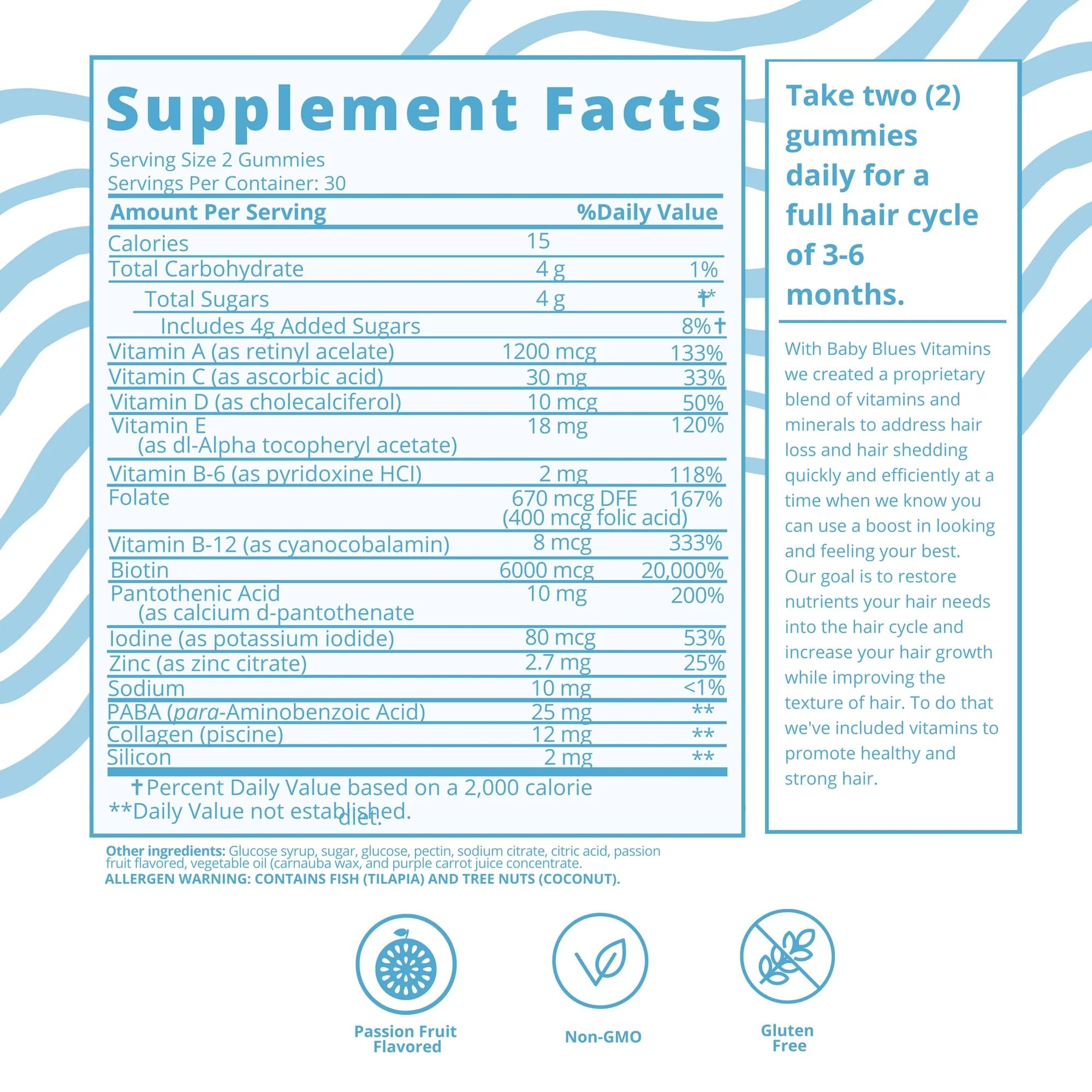 Label highlights non-GMO and gluten-free ingredients