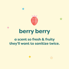 Babyganics Berry Berry bottle close-up emphasizes plant-derived ingredients for gentle cleansing
