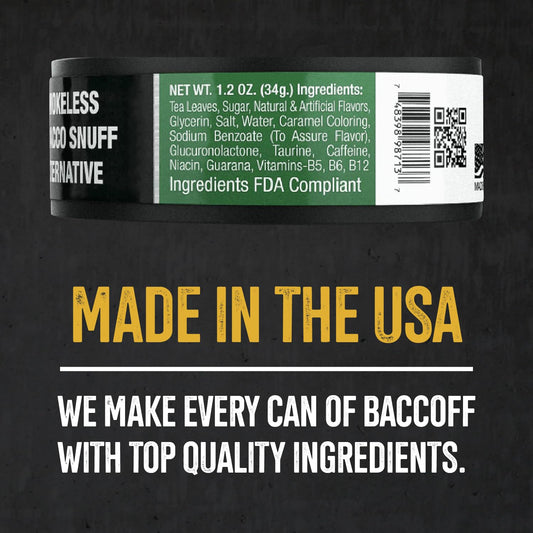 BACC OFF Extra Wintergreen Energized Fine Cut with caffeine boost for quick energy.