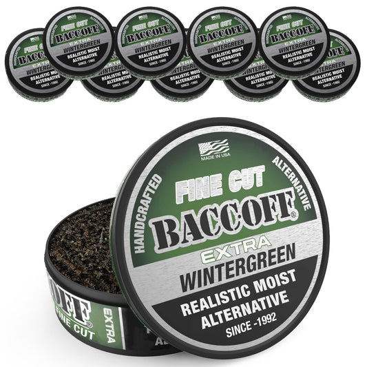 BACC OFF Extra Wintergreen Fine Cut can with bold flavor