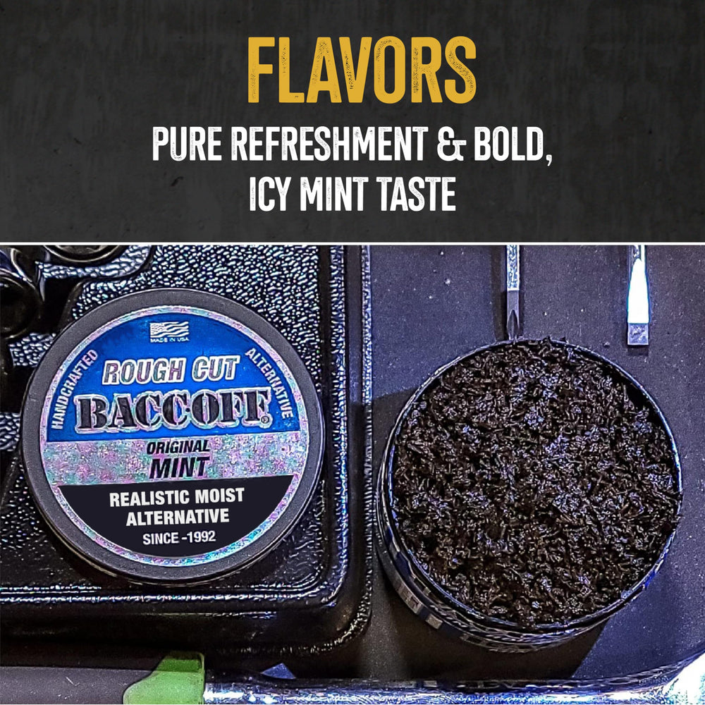 BACC OFF hand with pack demonstrates grab-and-go mint snacking option.