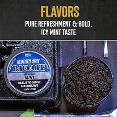BACC OFF Mint Rough Cut close-up conveys ice-cold mint and refreshing finish
