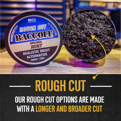 BACC OFF Mint Rough Cut pinch-action image emphasizes familiar can easy use