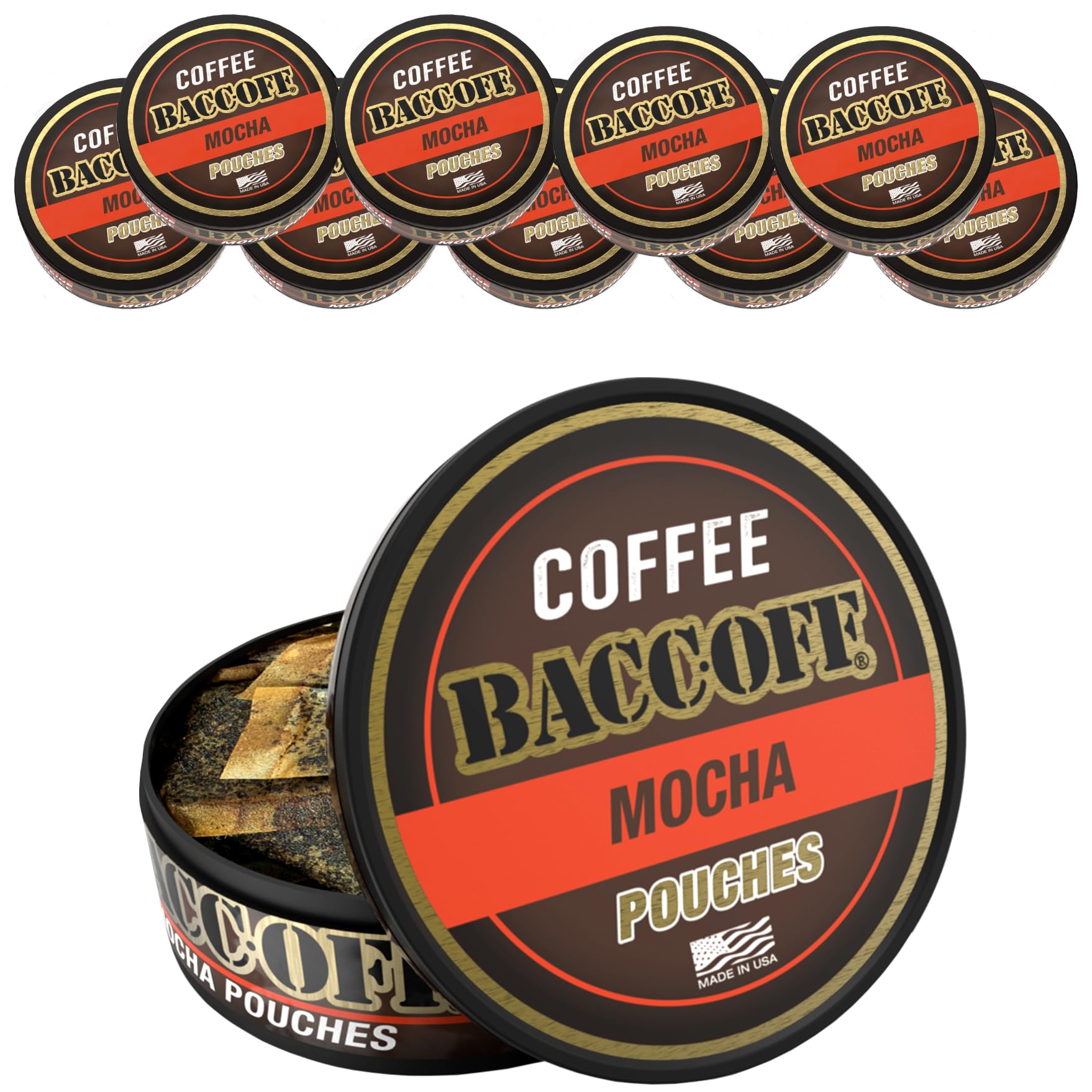 BACC OFF Mocha coffee pouch pack for quick energy on the go.
