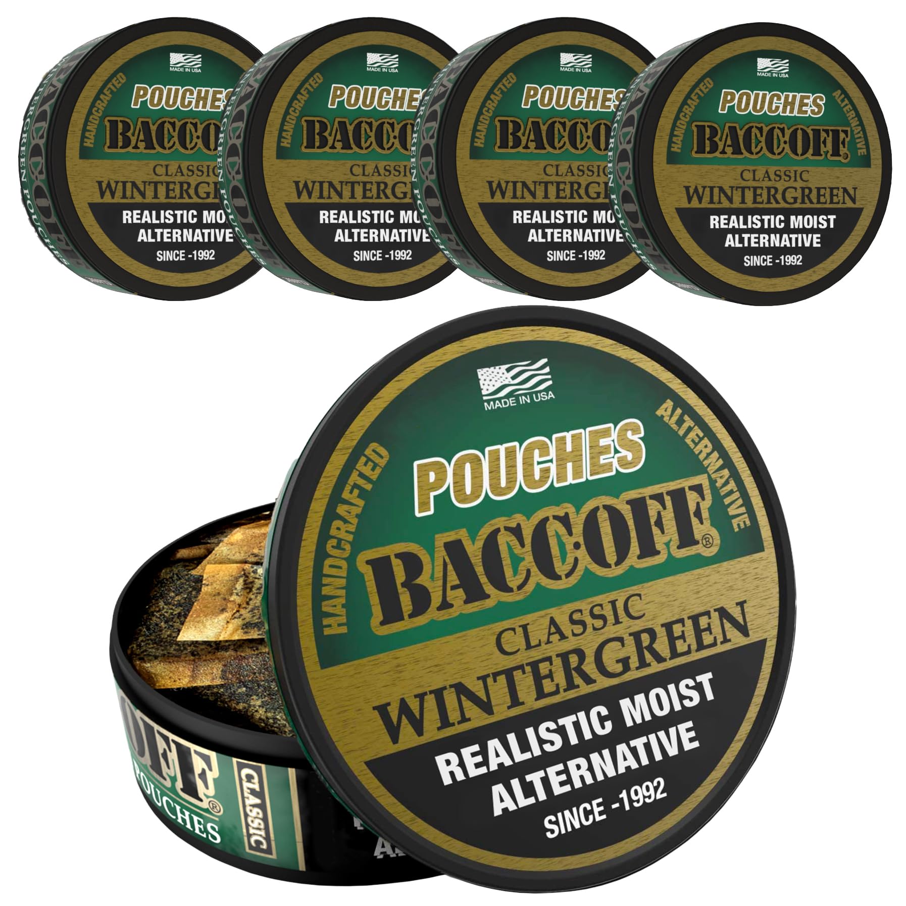 BACC OFF Wintergreen pouches can front with bold flavor in a familiar can