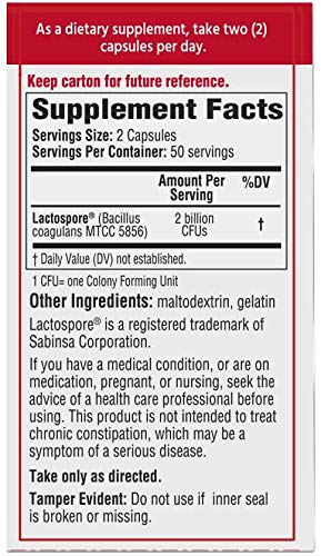 Front label of BACID Daily Probiotic highlights its live cultures.