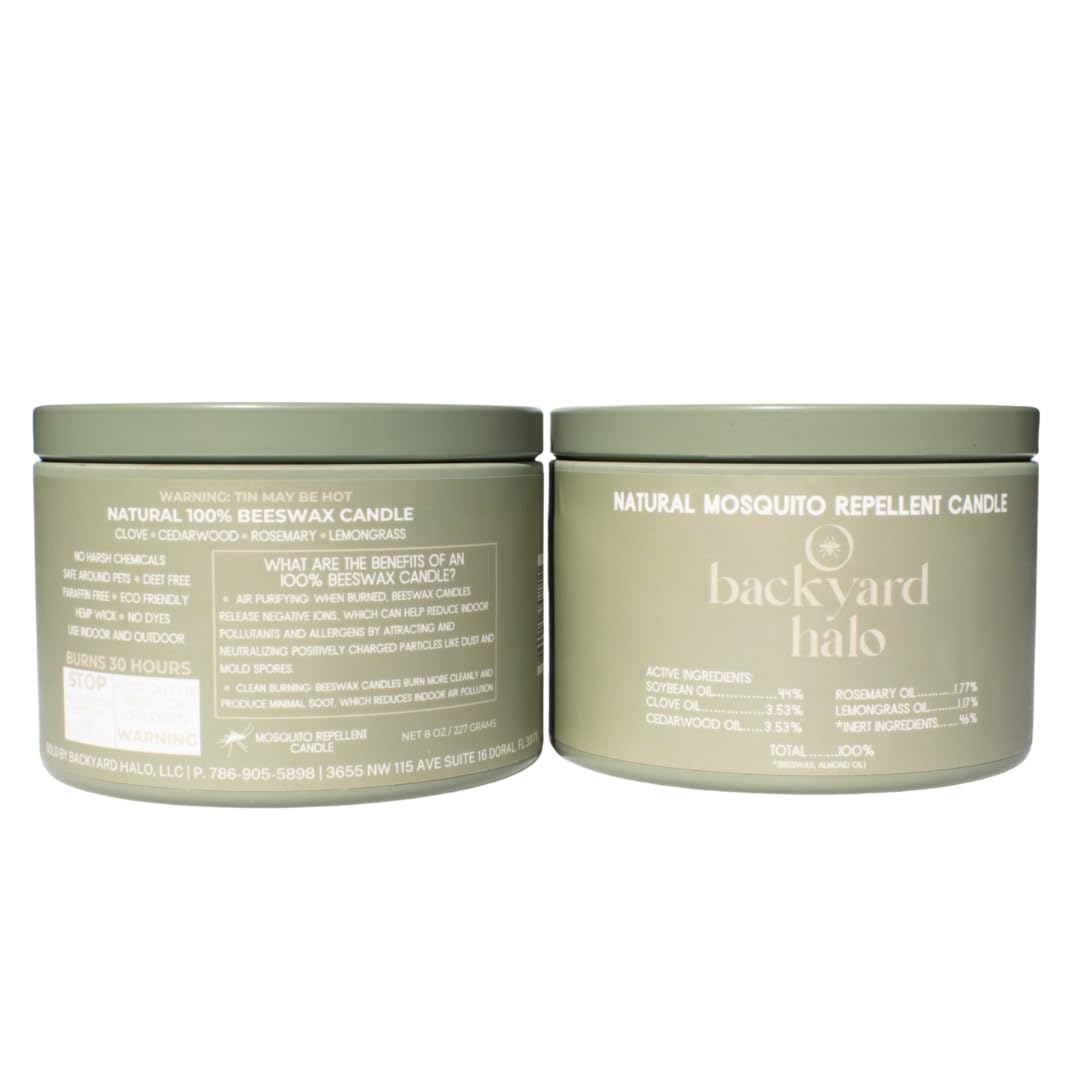 Backyard Halo DEET-free repellent candle for safer outdoor protection.