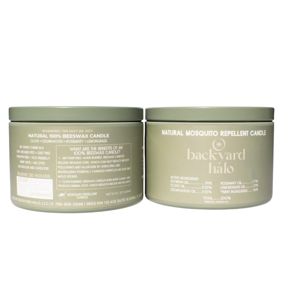 Backyard Halo DEET-free repellent candle for safer outdoor protection.