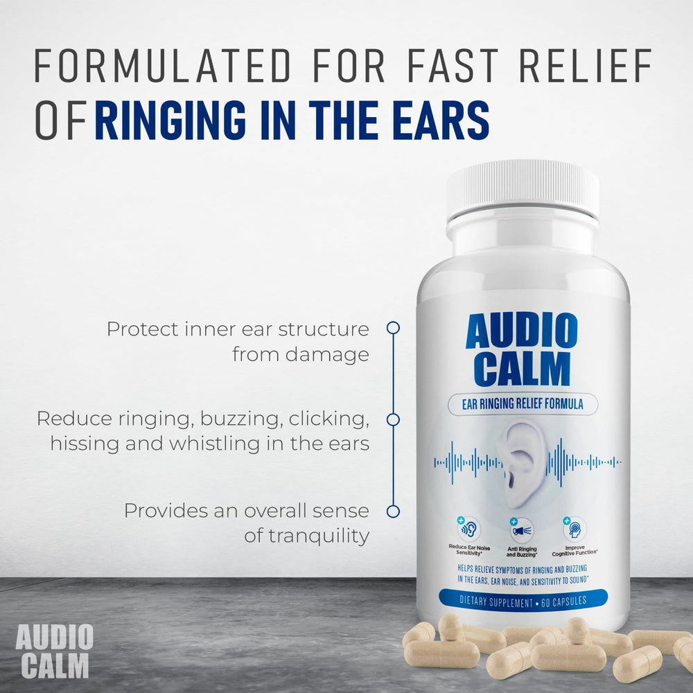 BACTICURE Audio Calm bottle side view showing compact daily-use form