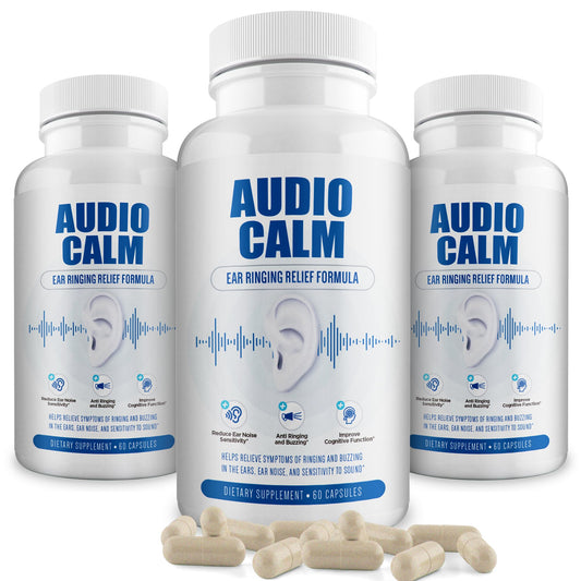 BACTICURE Audio Calm bottle supports daily tinnitus relief and a calmer morning routine.