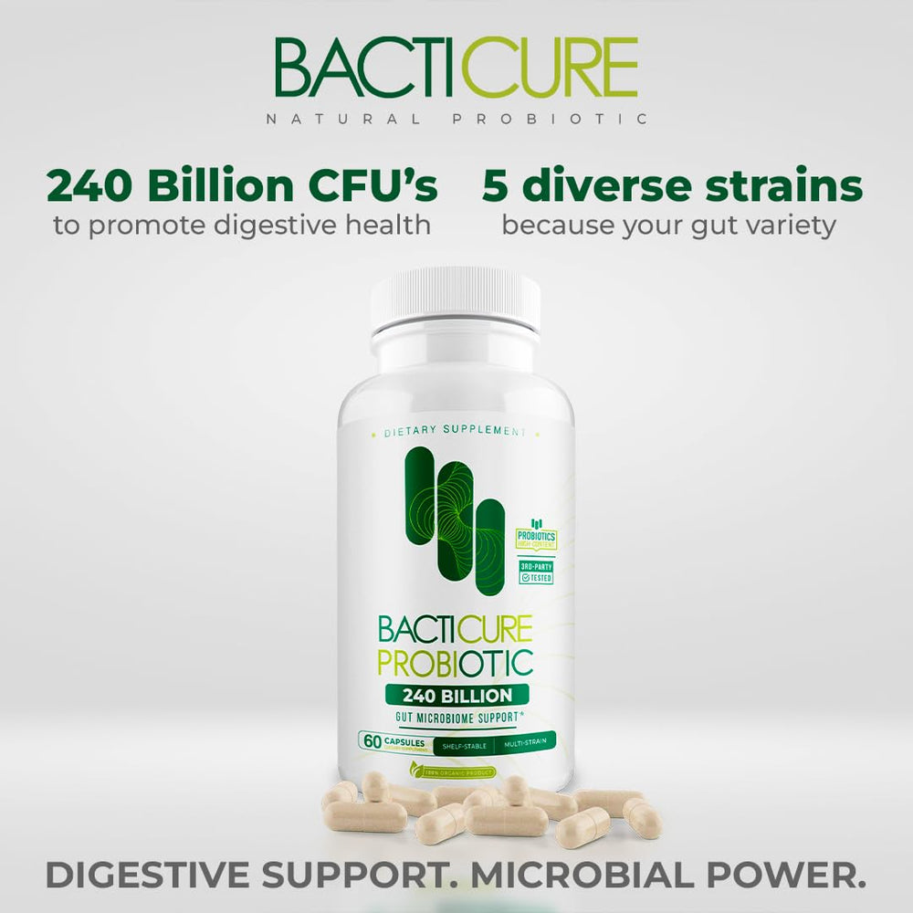 BACTICURE packaging front view showcases four-bottle set.