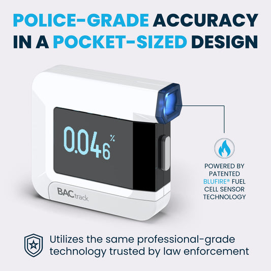 BACtrack C8 ZeroLine shows estimated time to 0.00% BAC for planning