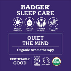Badger Sleep Balm applied to temples during wind-down routine