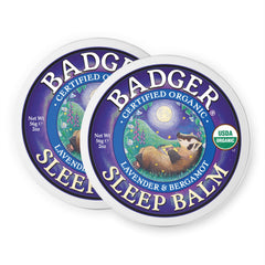 Badger Sleep Balm tin closeup for calming bedtime routine