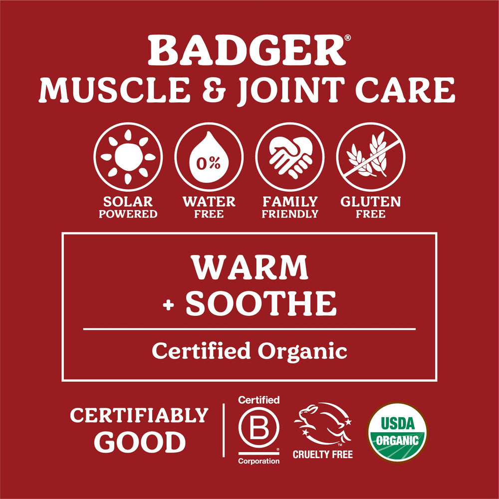 Aromas of cayenne and ginger in Badger Sore Muscle Rub for warming relief.