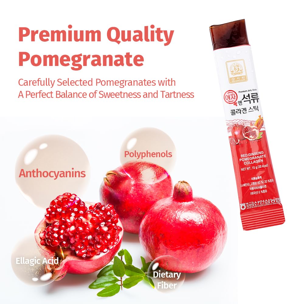 Baekje Geumsan Pomegranate Collagen Jelly Stick 30-sticks pack for convenience