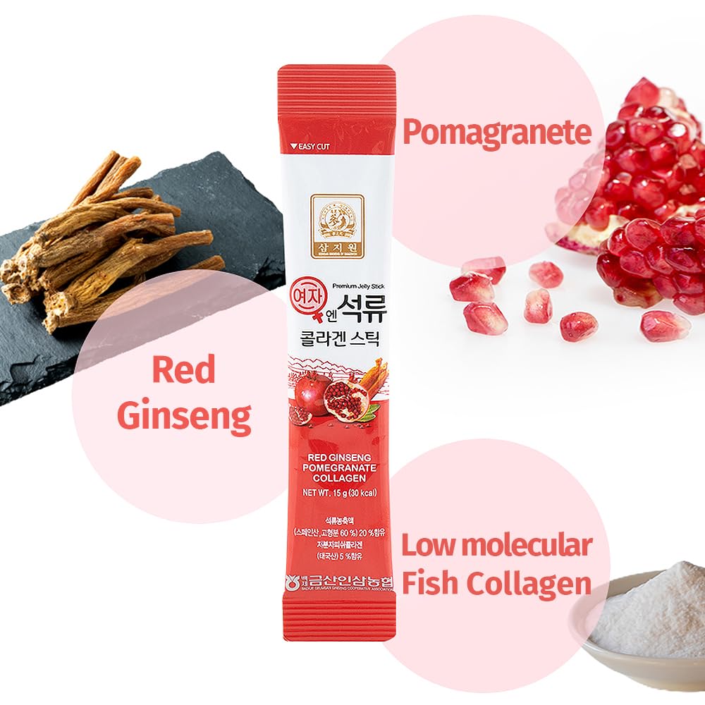 Baekje Geumsan Pomegranate Collagen Jelly Stick ingredients label