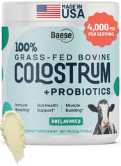 Baese Nutrition 4000mg colostrum powder bottle showcasing immune-support potential